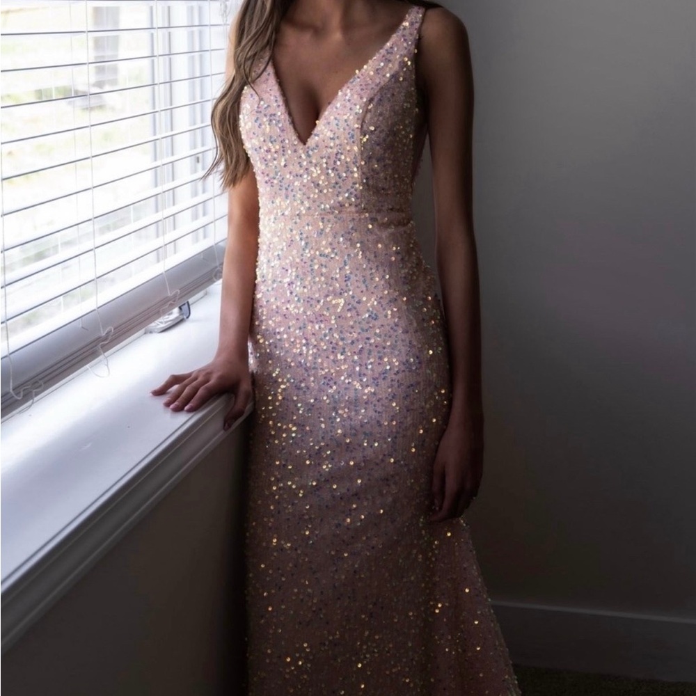 Sequin Embellished Pink Dress